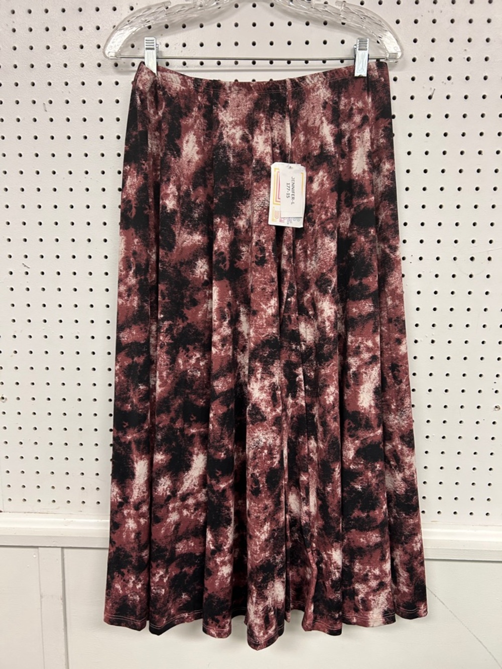 LuLaRoe Maroon and Black Tie-Dye Circle Skirt